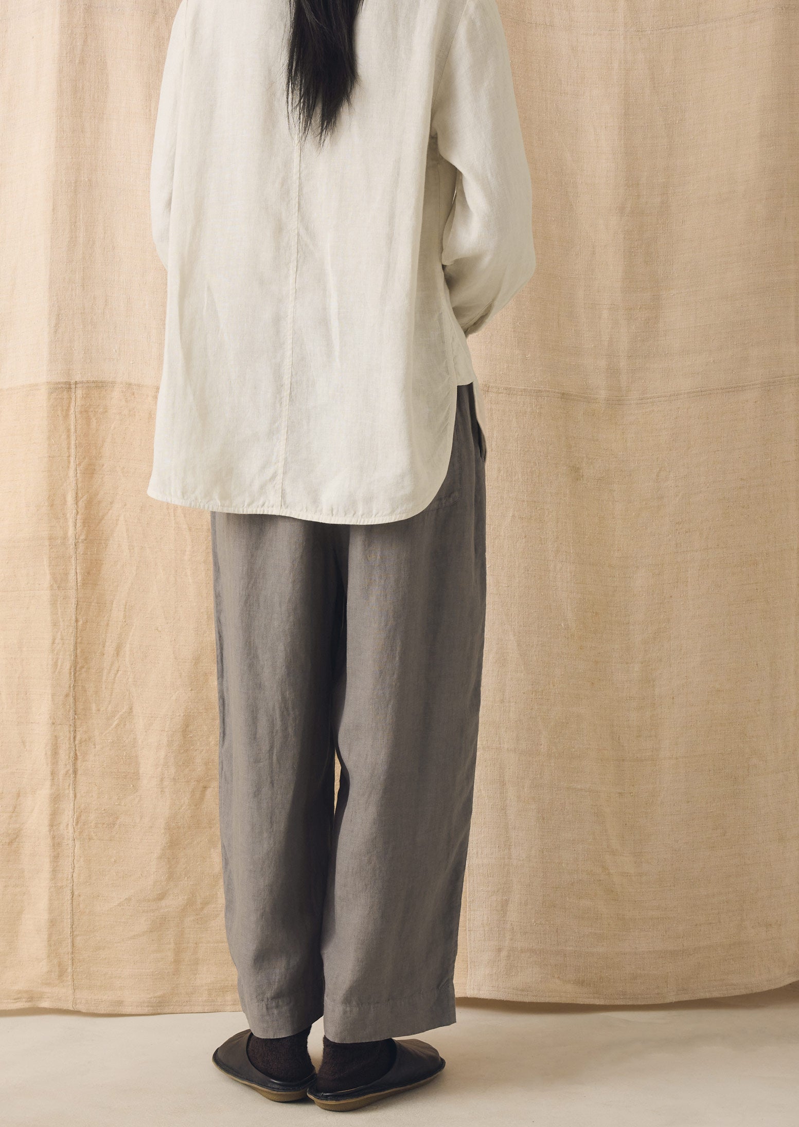 Garment Dyed Linen Chef Shirt | Oat
