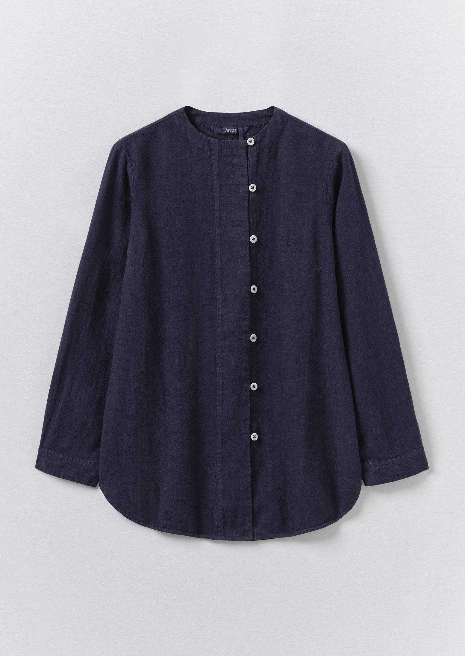 Garment Dyed Linen Chef Shirt | Blueberry