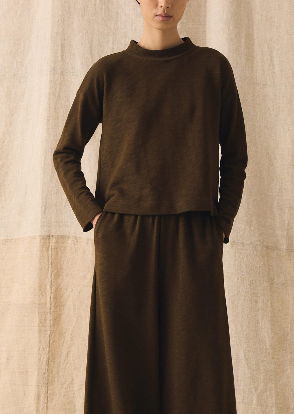 Loopback Jersey Easy Sweater | Dark Olive