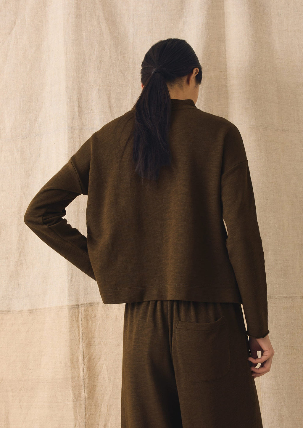 Loopback Jersey Easy Sweater | Dark Olive