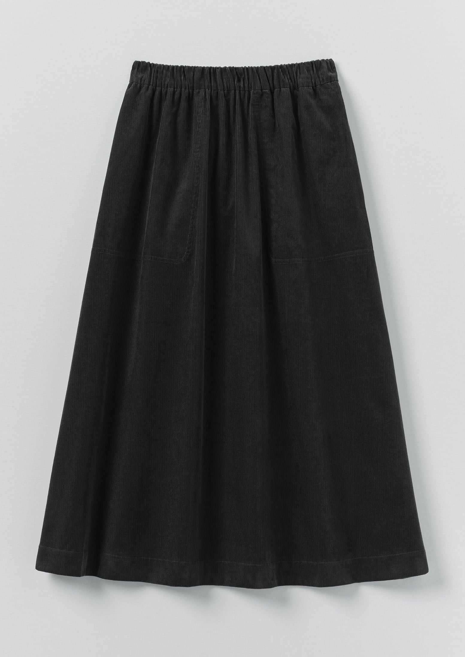 Organic Cord Pull On Skirt | Charcoal