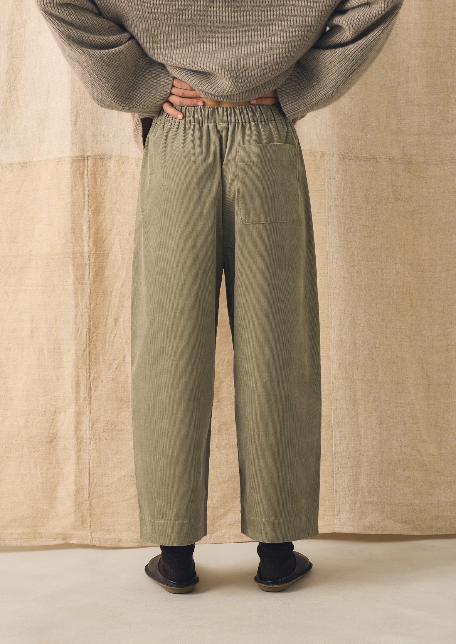 Organic Cord Barrel Leg Trousers | Spelt