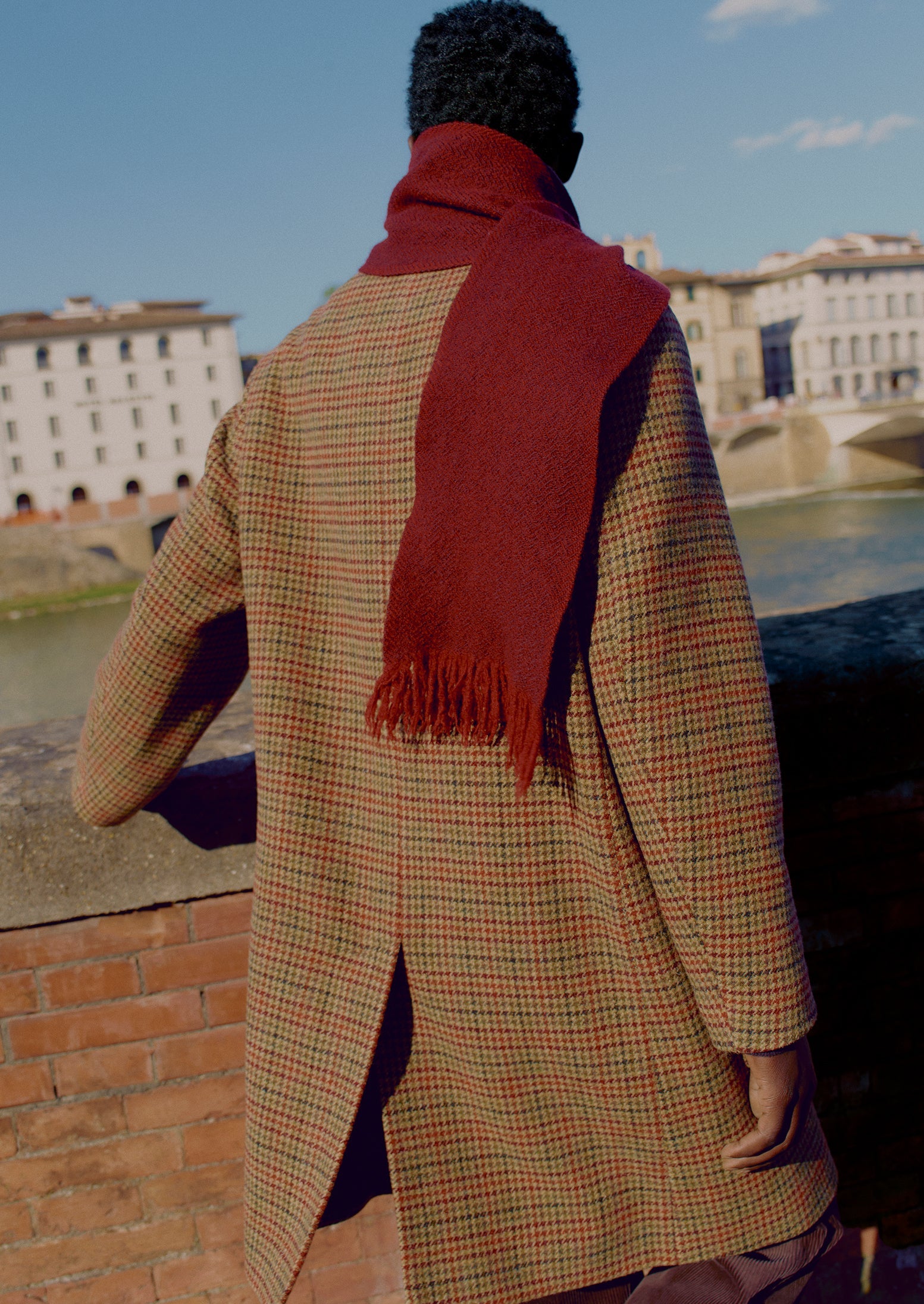 Vibrant Check Wool Overcoat | Umber Multi