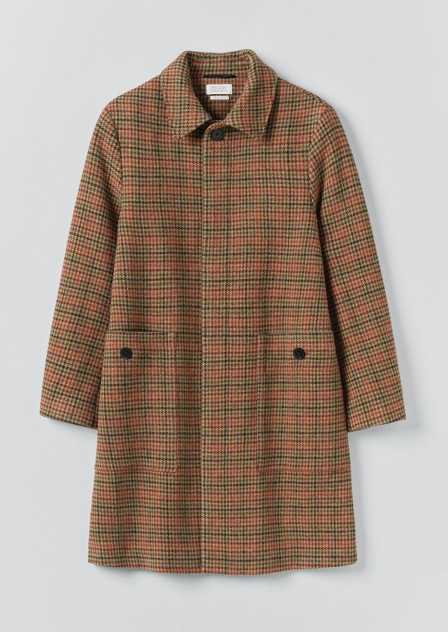 Vibrant Check Wool Overcoat | Umber Multi
