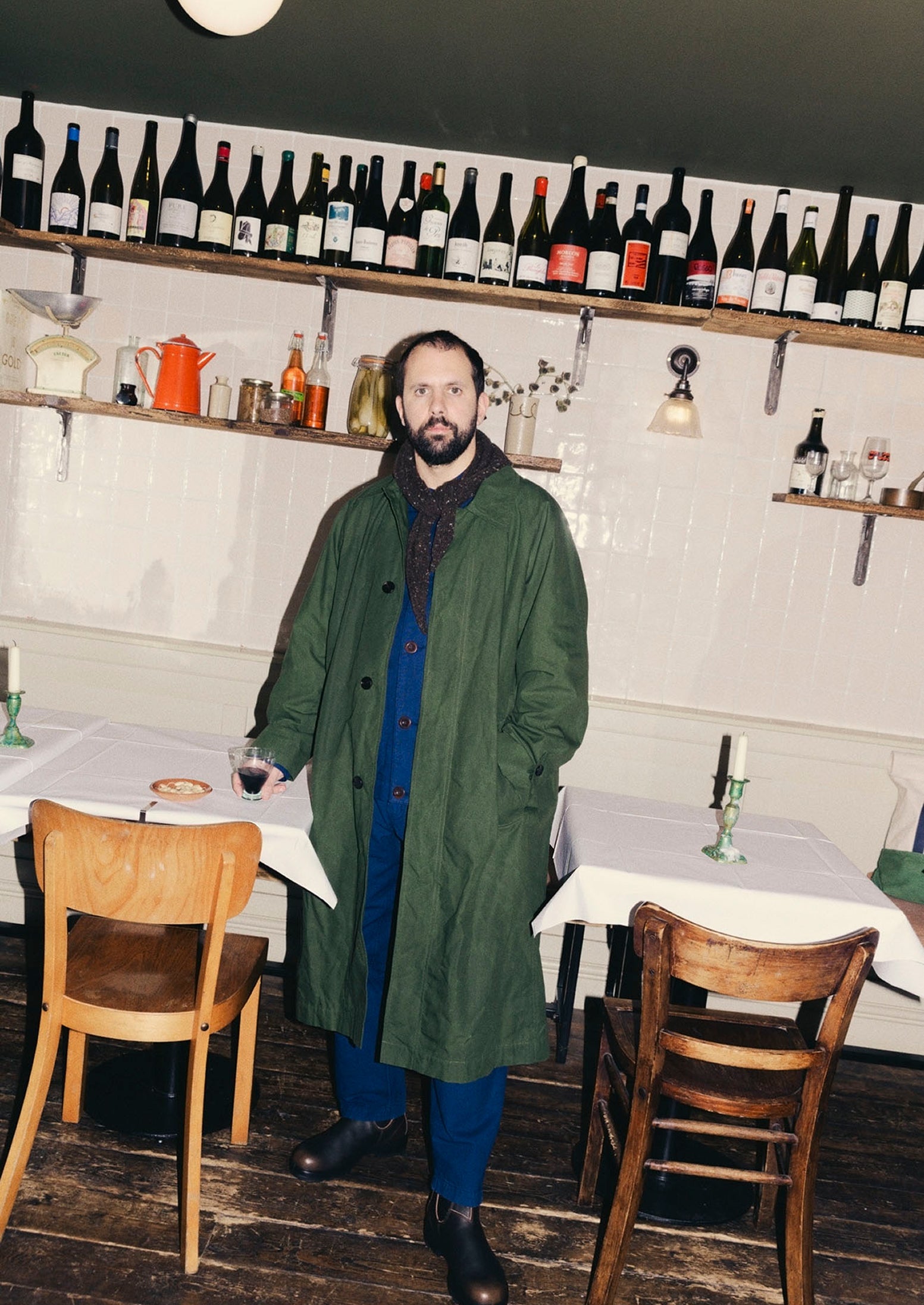 Waxed Cotton Trench Coat | Forest Green