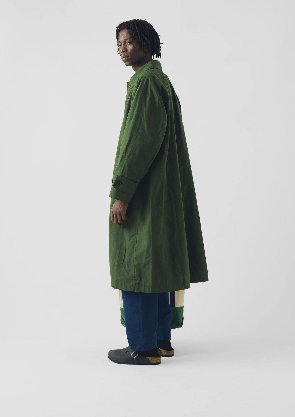 Waxed Cotton Trench Coat | Forest Green