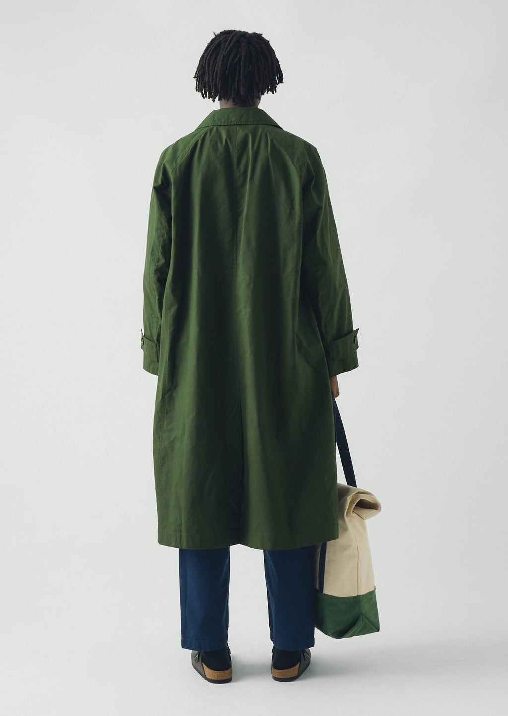 Waxed Cotton Trench Coat | Forest Green