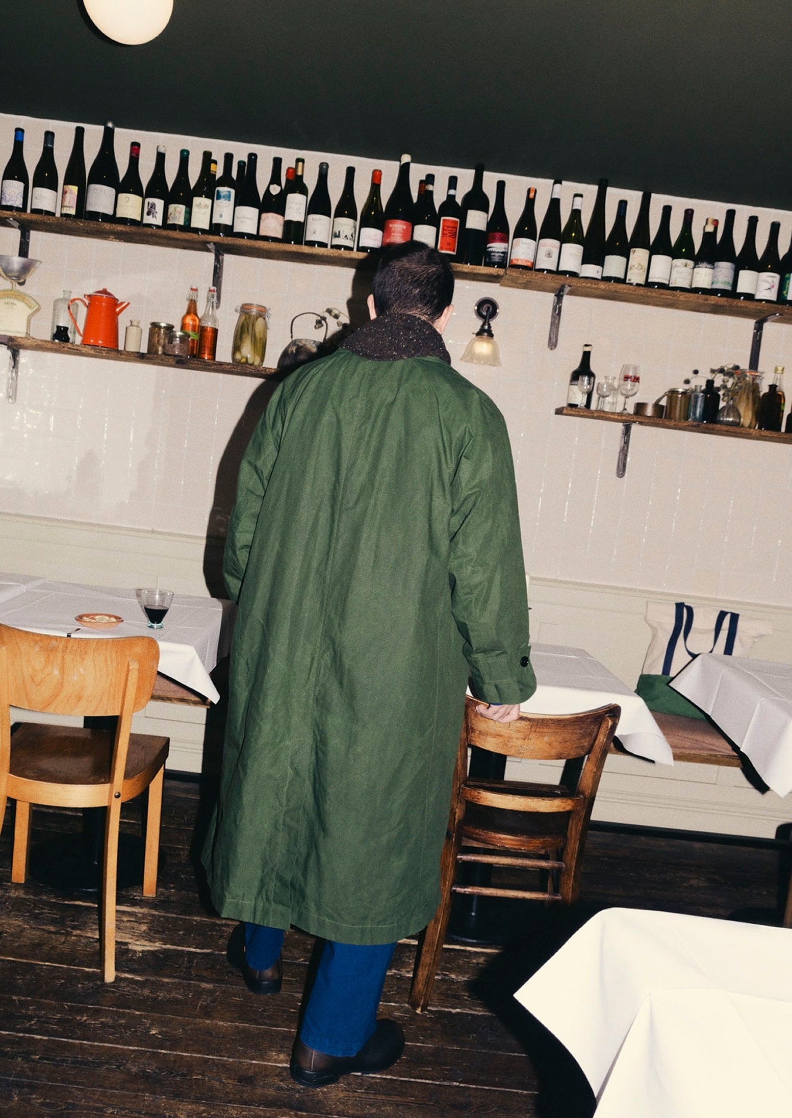 Waxed Cotton Trench Coat | Forest Green