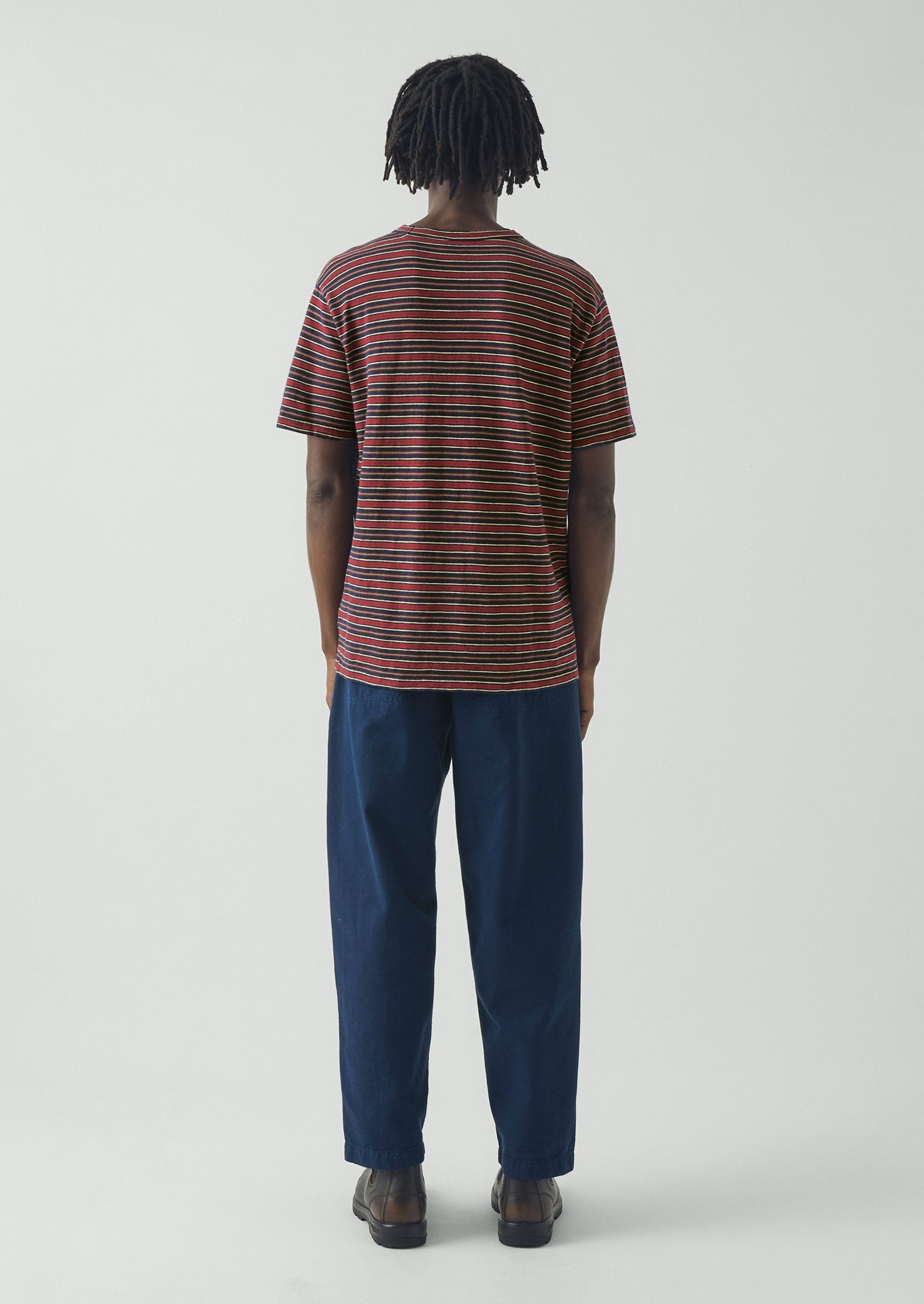 Theo Stripe Cotton Short Sleeve Tee | Provencal Blue/Multi