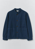 Garment Dyed Cotton Canvas Stand Collar Jacket | Uniform Blue