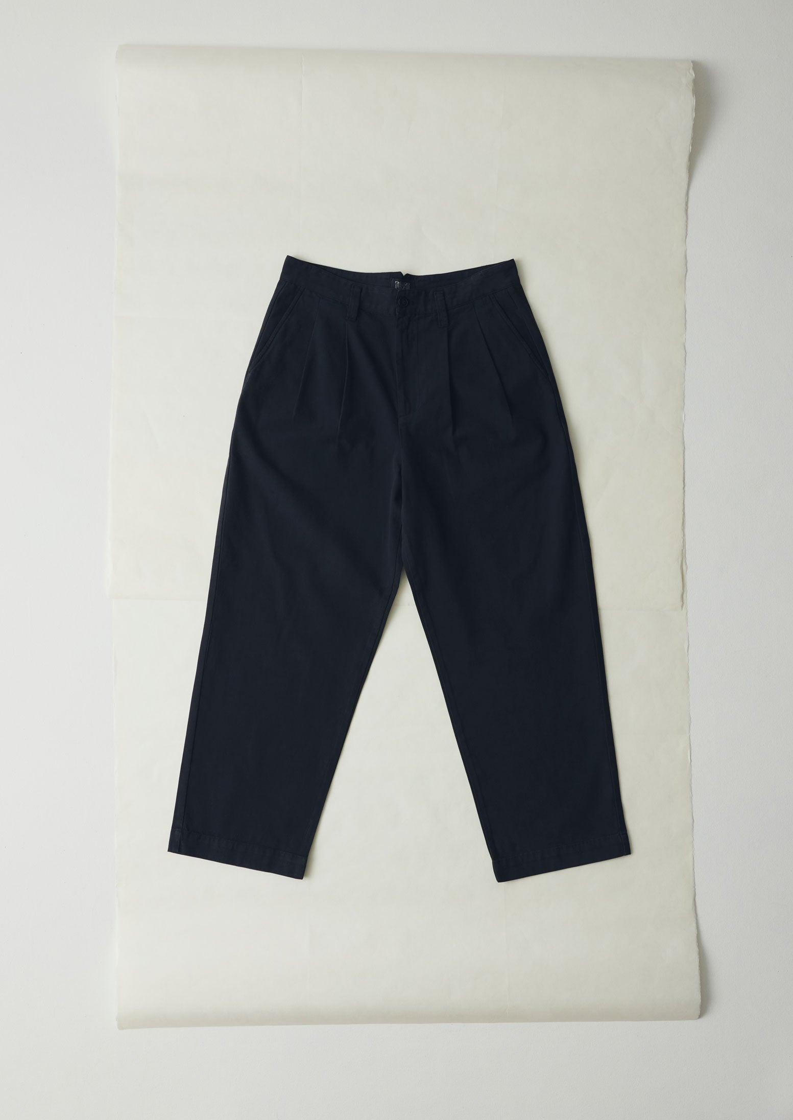 Bill Cotton Canvas Wide Leg Trousers | Dark Navy