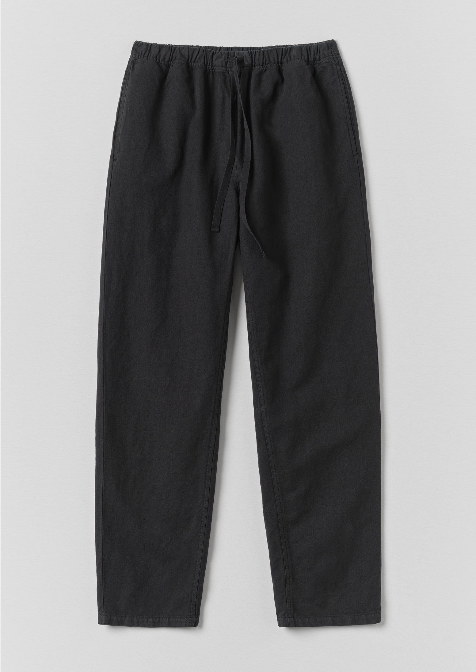 Alfie Garment Dyed Herringbone Trousers | Washed Black