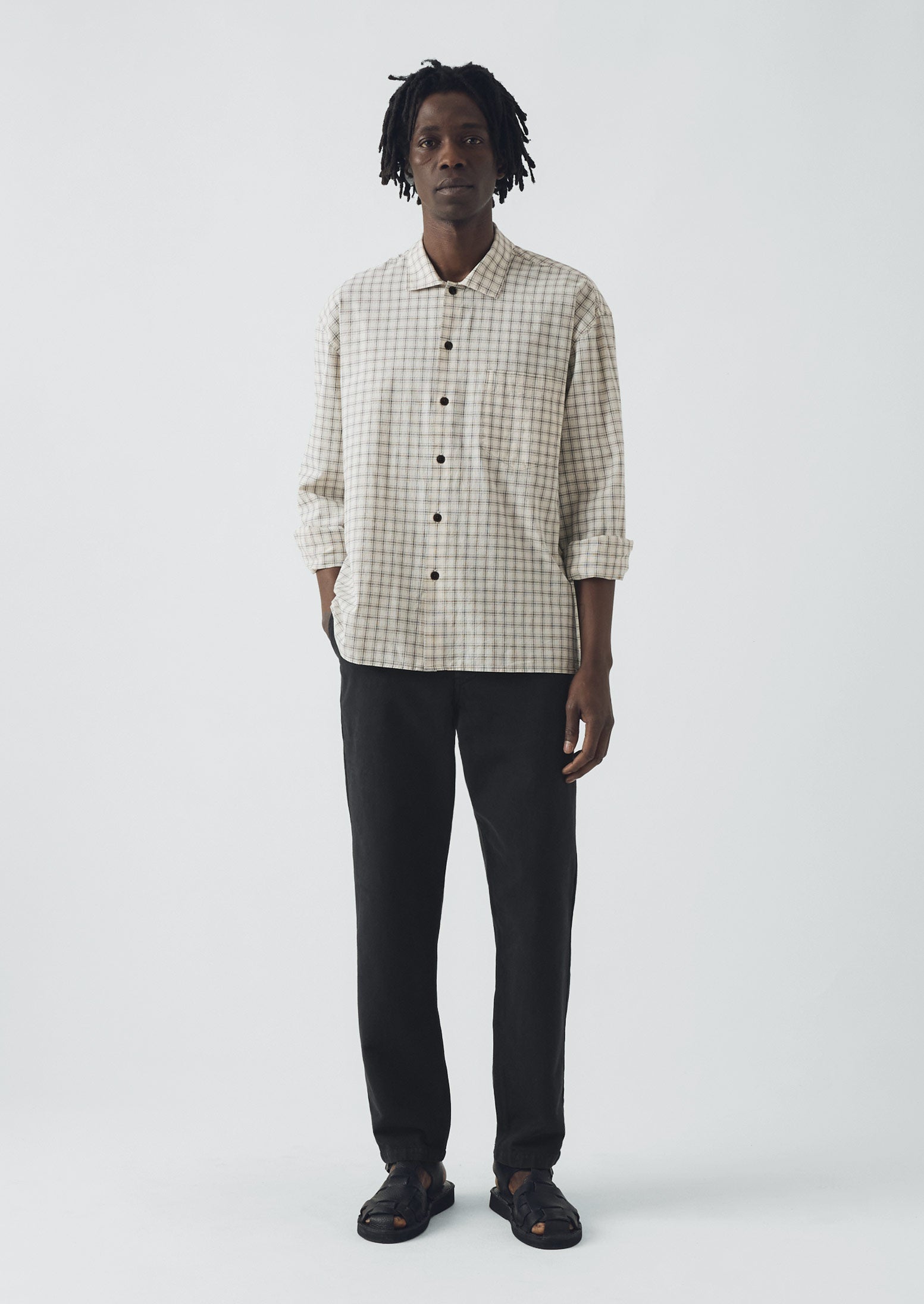 Norv Garment Dyed Tapered Trousers | Charcoal