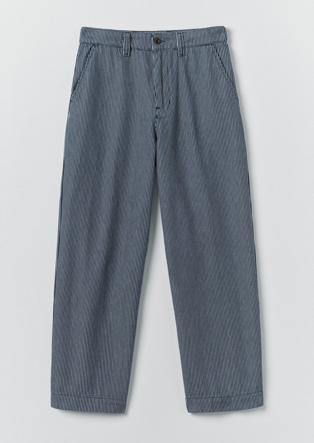 Jude Stripe Wide Leg Denim Trousers | Ecru/Indigo