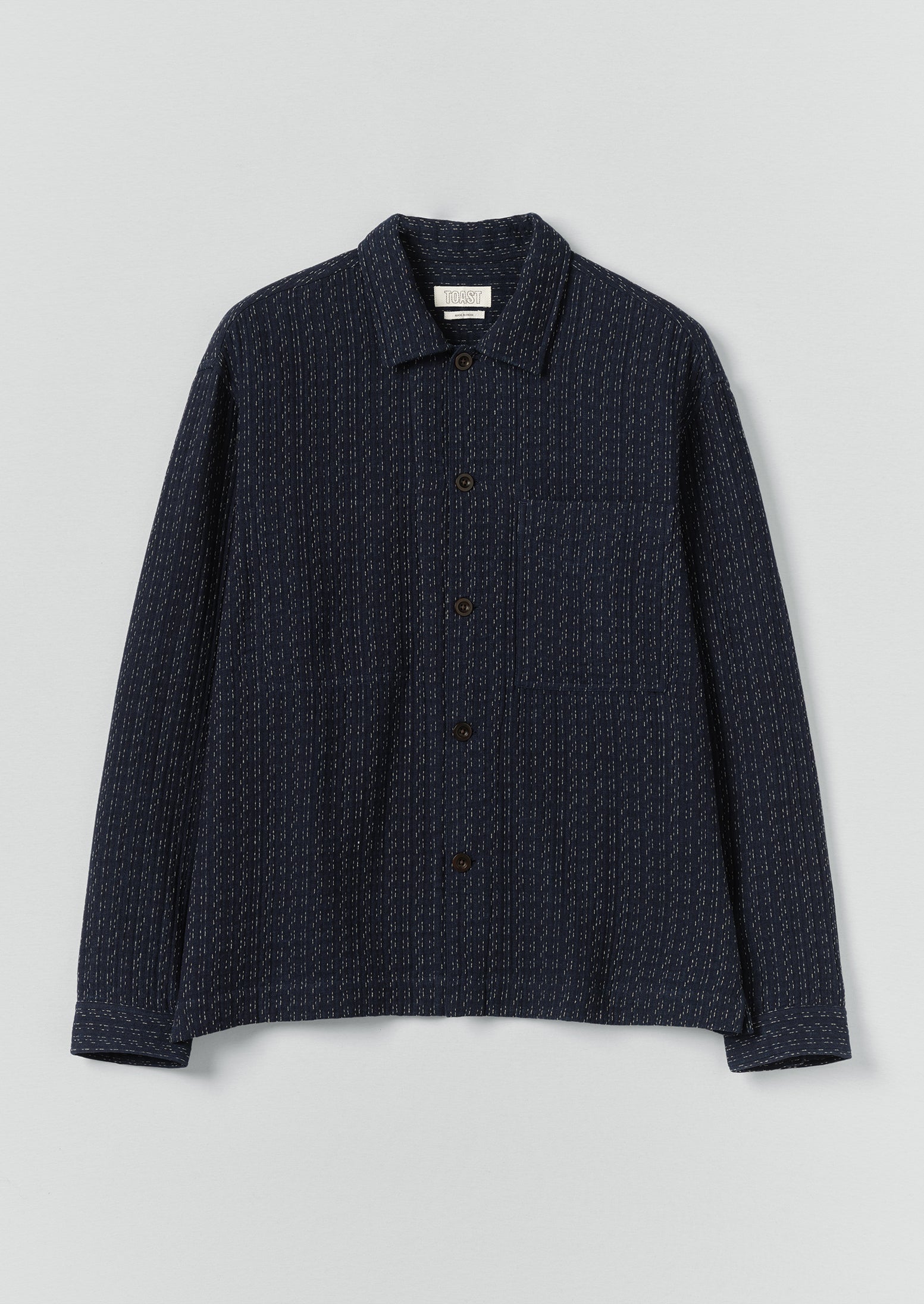 Scatter Stitch Cotton Shirt | Indigo