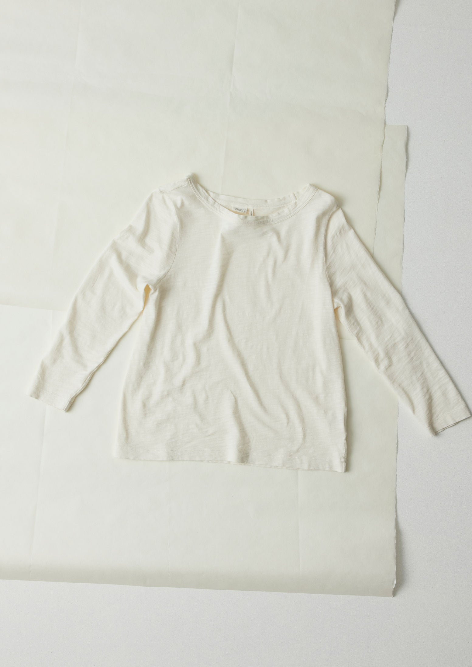 Lia Cotton Boat Neck Tee | Chalk