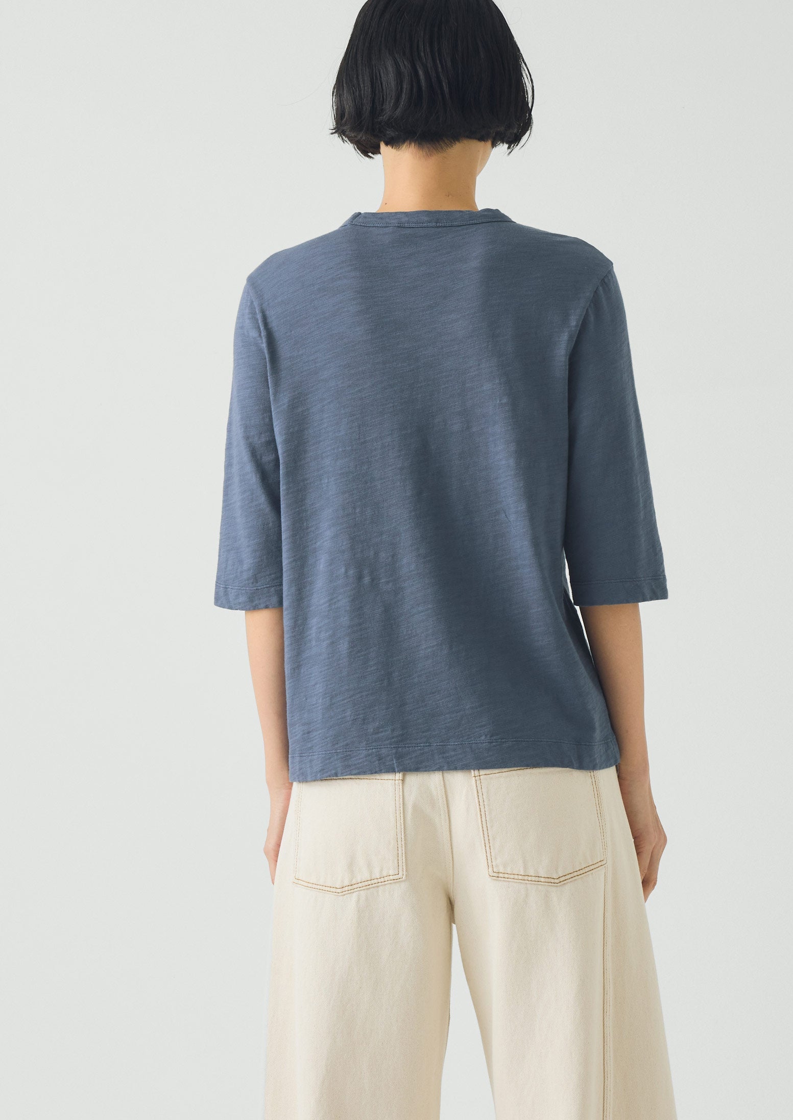 Cleo Garment Dyed Organic Cotton Tee | Mazarine Blue