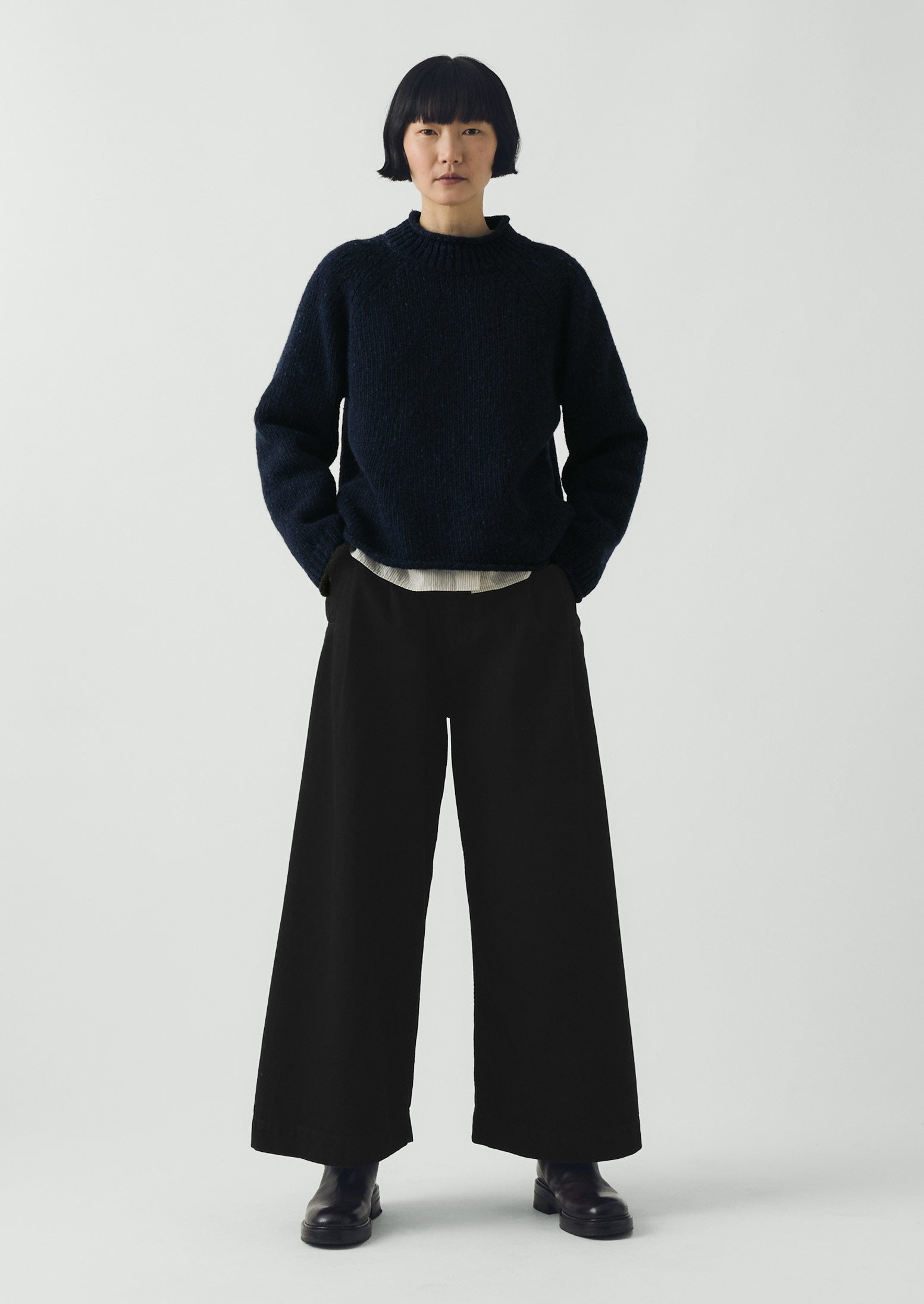 Orla Donegal Wool Sweater | Navy