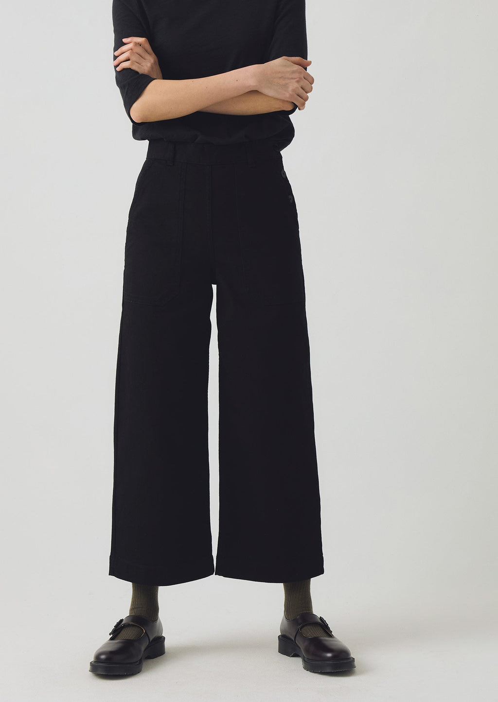 Annie Organic Denim Side Button Jeans | Black