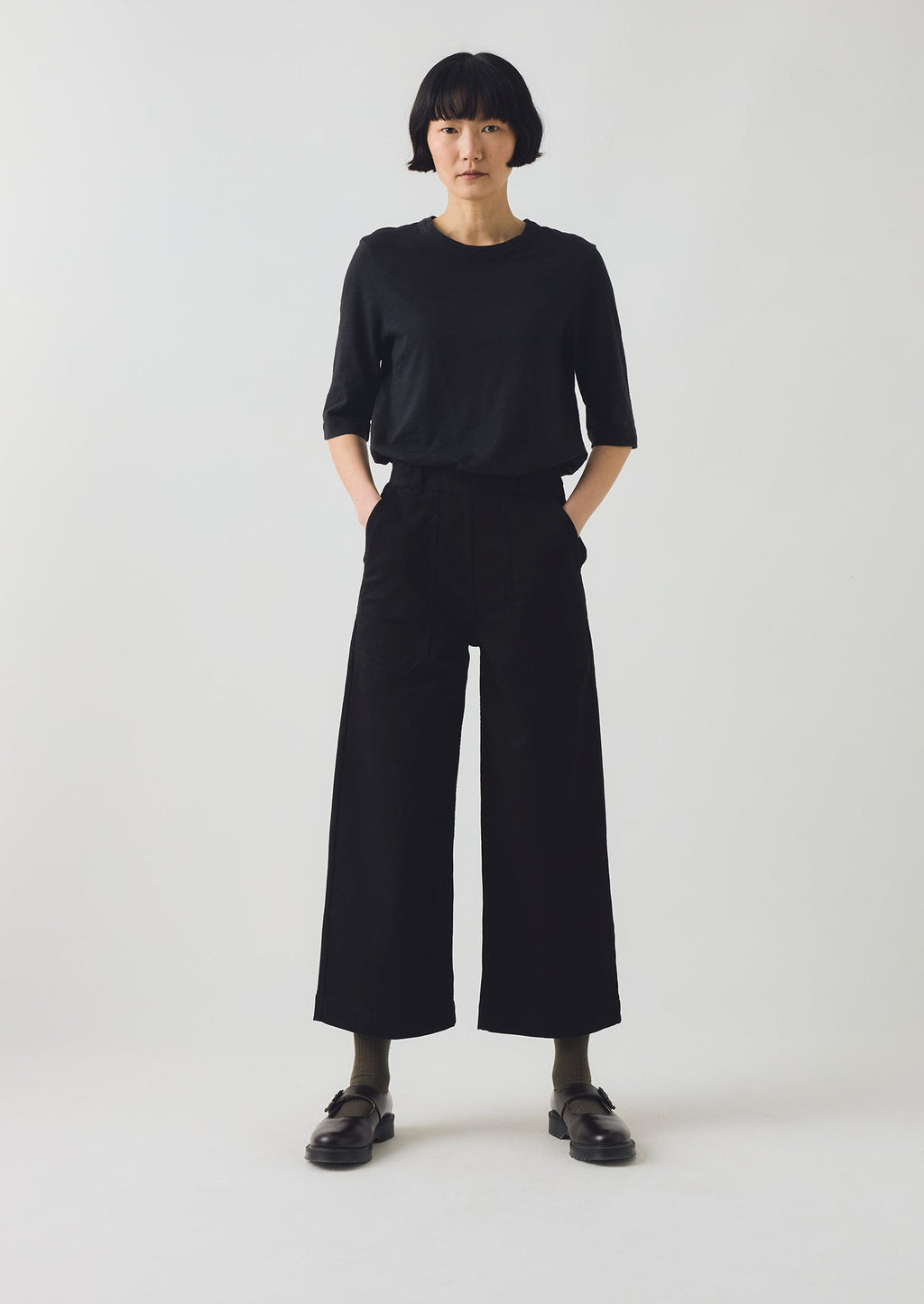 Annie Organic Denim Side Button Jeans | Black