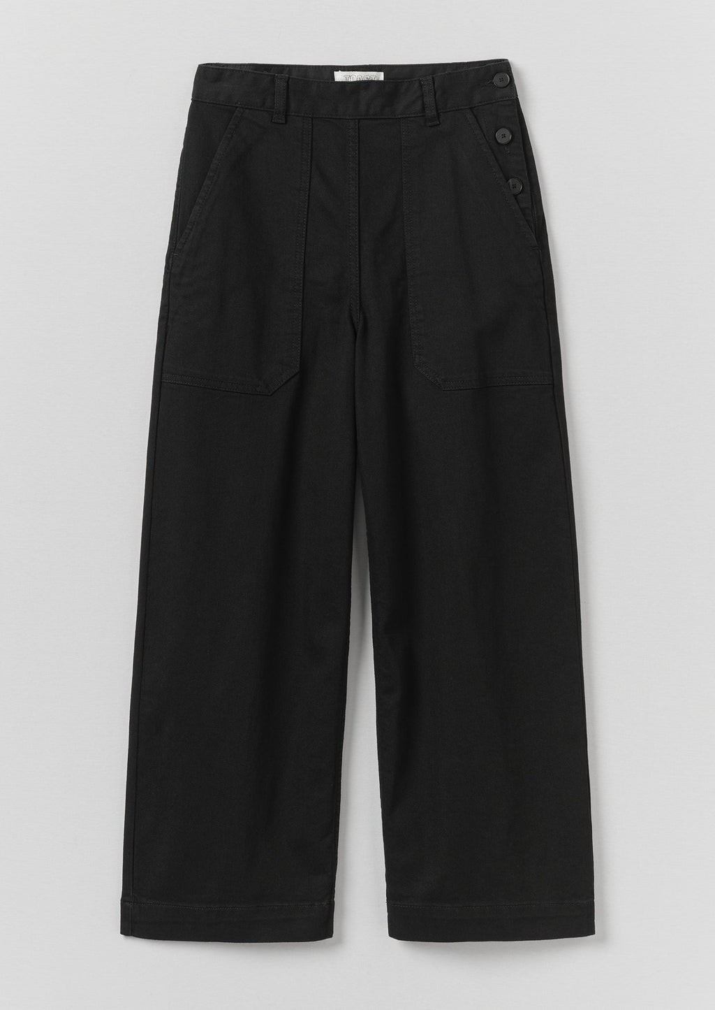 Annie Organic Denim Side Button Jeans | Black