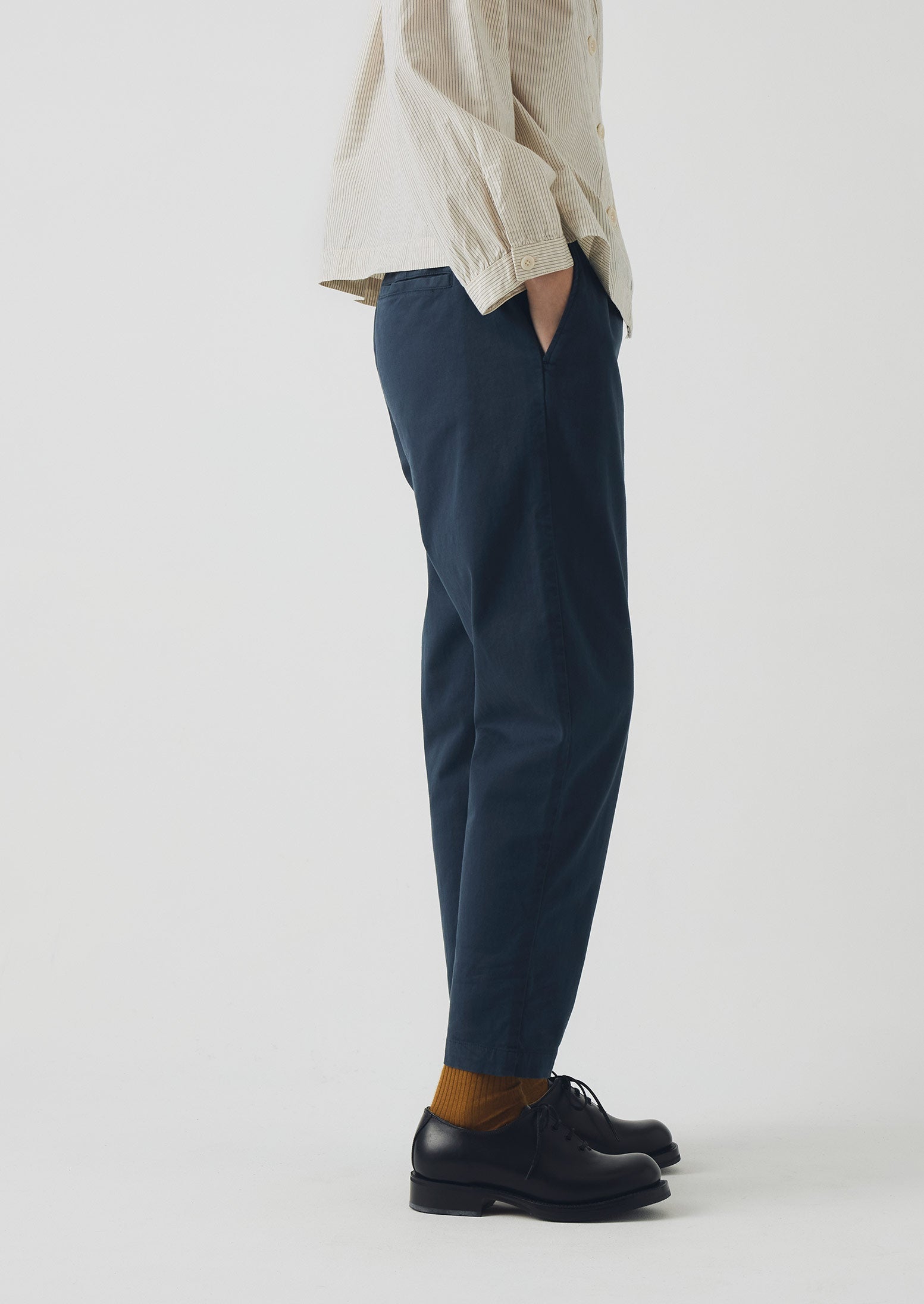 Gabi Cotton Pull On Trousers | Storm Blue