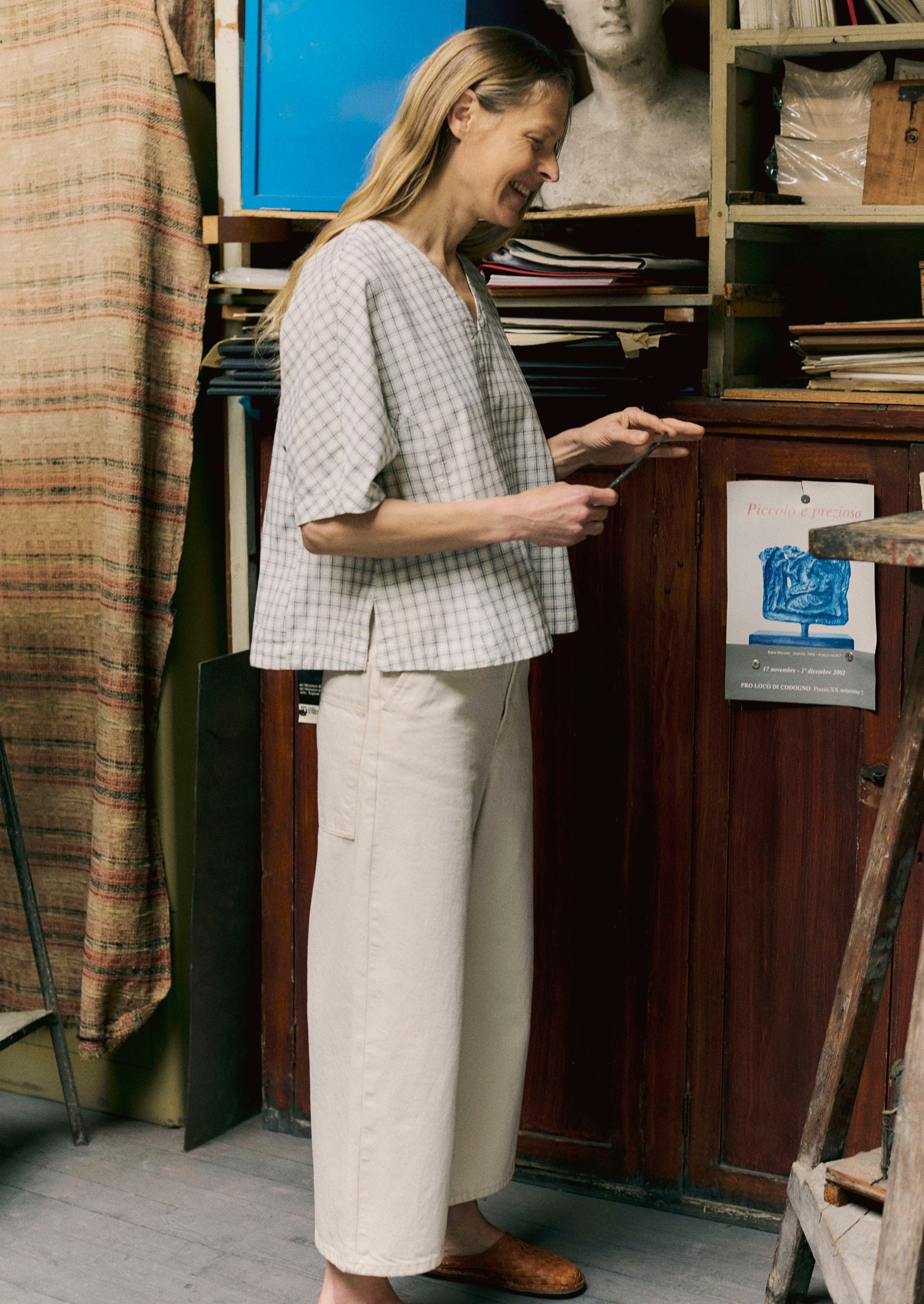 Relaxed Wide Leg Denim Trousers | Ecru