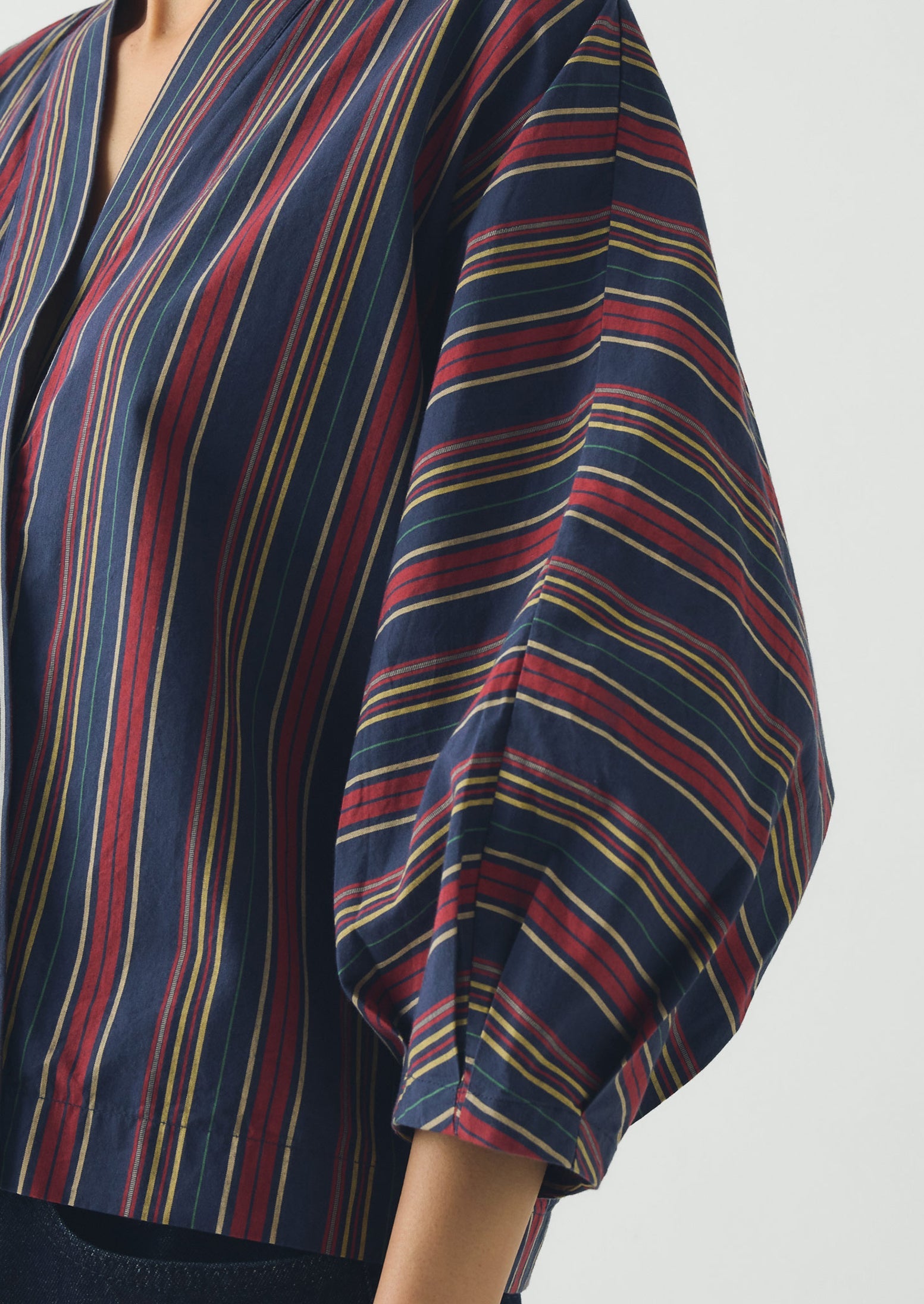 Pantry Stripe Cotton Wrap Shirt | Provencal Blue