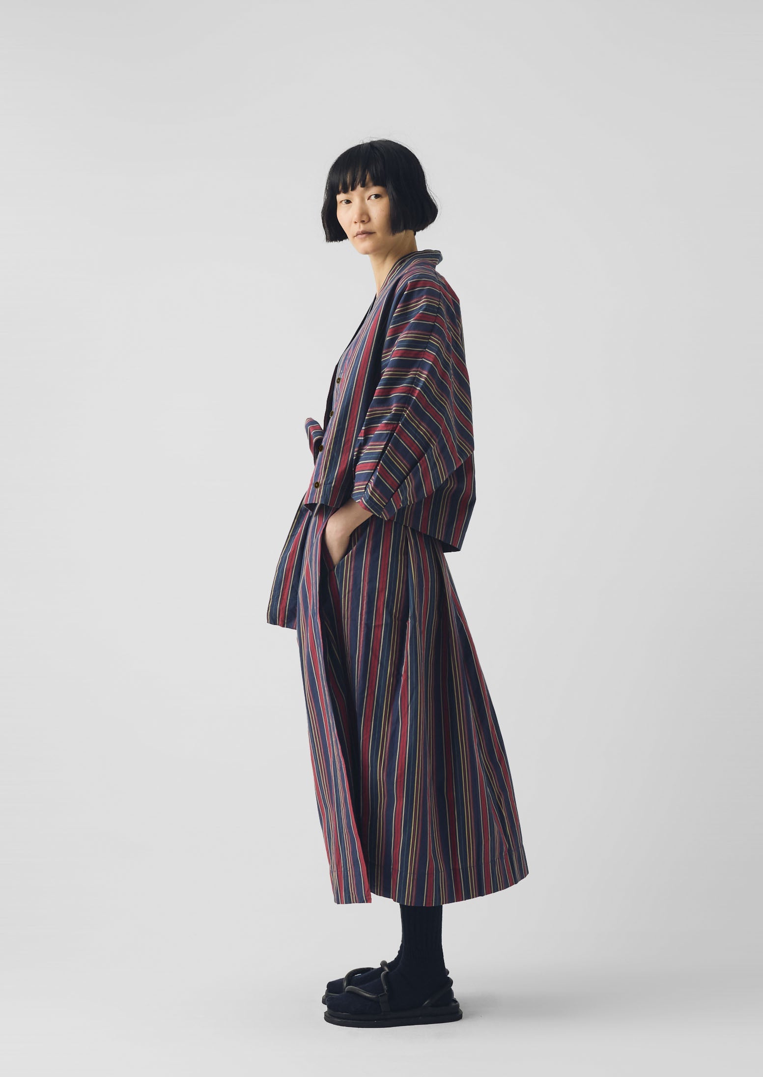 Pantry Stripe Cotton Wrap Shirt | Provencal Blue